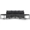 VidaXL 5-delige Loungeset Met Kussens Poly Rattan Grijs -Madison Verkoopwinkel 1000056390