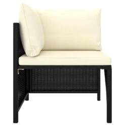 VidaXL 4-delige Loungeset Met Kussens Poly Rattan Zwart -Madison Verkoopwinkel 1000056391 0102