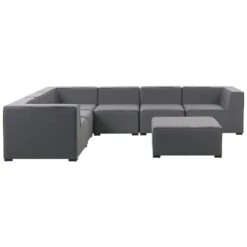Beliani Hoek Loungeset AREZZO - Grijs Polyester