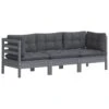 VidaXL Tuinbank 3-zits Met Antraciet Kussens Massief Grenenhout -Madison Verkoopwinkel 1000056805