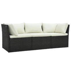 VidaXL 4-delige Loungeset Met Kussens Poly Rattan Bruin -Madison Verkoopwinkel 1000056806 0103
