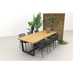 Barista - Groen/Murano Teak - 240x100 Cm. - Tuinset 7-delig -Madison Verkoopwinkel 1000058506 0101