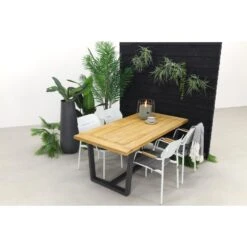 GreenChair Courage - White/Murano Teak - 180x90 Cm. - Tuinset 5-delig -Madison Verkoopwinkel 1000059387 0101