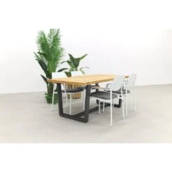 GreenChair Courage - White/Murano Teak - 180x90 Cm. - Tuinset 5-delig -Madison Verkoopwinkel 1000059387 0102