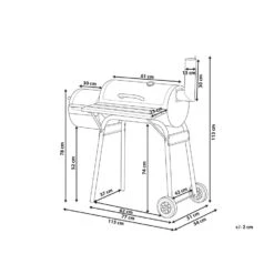Beliani Houtskoolgrill KATLA - Zwart Staal, Polypropyleen -Madison Verkoopwinkel 1000059685 0102