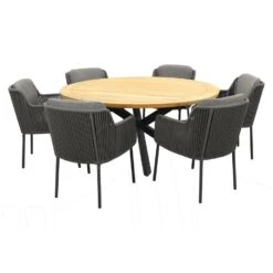 4 Seasons Bernini Antraciet/Prado 160 Cm. - Ronde Tuinset