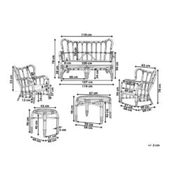 Beliani Zitgroep BRINDISI - Bruin Rotan -Madison Verkoopwinkel 1000064604 0102