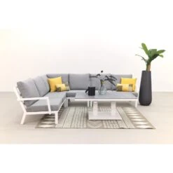 Rockford Aluminium Loungeset Wit 5-delig - Verstelbare Tafel -Madison Verkoopwinkel 1000073154 0101