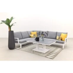 Rockford Aluminium Loungeset Wit 5-delig - Verstelbare Tafel -Madison Verkoopwinkel 1000073154 0102