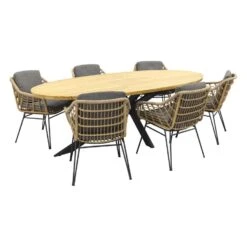 4 Seasons Cottage/Prado Ellips 240x115 Cm. Ovale Tuinset - 7 Delig