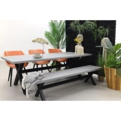 Hartman Sophie Studio Terra/Verona Black 220 Cm. Tuinset Met Bank - 5-delig -Madison Verkoopwinkel 1000077103 0102