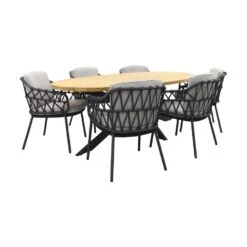 4SO Calpi/Prado Ellips 240x115 Cm. - Ovale Tuinset - 7-delig