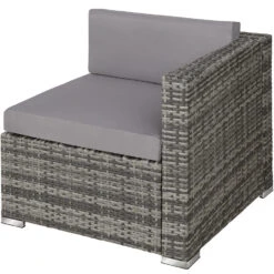 Tectake - Loungeset Milaan - Wicker - Grijs -Madison Verkoopwinkel 1000077854 0103