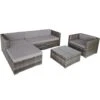 Tectake - Loungeset Milaan - Wicker - Grijs -Madison Verkoopwinkel 1000077854