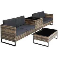 Tectake - Wicker Loungeset - Ostuni Natuurkleur -Madison Verkoopwinkel 1000077855 0103