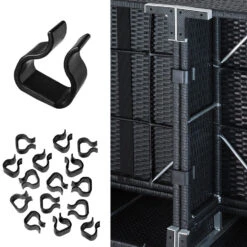 Tectake - Loungeset Las Vegas - Wicker - Zwart -Madison Verkoopwinkel 1000077857 0103