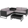 Tectake - Wicker Loungeset - Ostuni Zwart -Madison Verkoopwinkel 1000077862