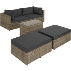 Tectake - Loungeset San Domino - Wicker - Naturel -Madison Verkoopwinkel 1000077869 0102