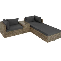 Tectake - Loungeset San Domino - Wicker - Naturel -Madison Verkoopwinkel 1000077869 0103
