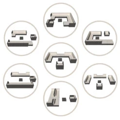 Tectake - Loungeset Las Vegas - Wicker - Grijs -Madison Verkoopwinkel 1000077871 0102