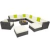Tectake - Loungeset Las Vegas - Wicker - Grijs -Madison Verkoopwinkel 1000077871