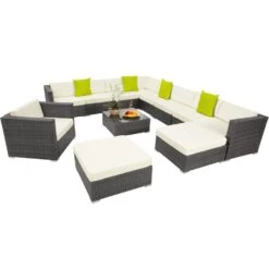 Tectake - Loungeset Las Vegas - Wicker - Grijs