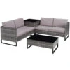 Tectake -Loungeset Ostuni - Wicker - Grijs -Madison Verkoopwinkel 1000077874