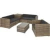 Tectake - Loungeset Pisa Met Opbergbox Kussens - Wicker - Naturel -Madison Verkoopwinkel 1000077886