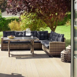 Tectake - Loungeset Catania - Wicker - Grijs -Madison Verkoopwinkel 1000077888 0101