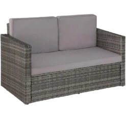 Tectake - Loungesofa Corfu-wicker Tuinset- Grijs -Madison Verkoopwinkel 1000077892 0103