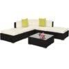 Tectake - Loungeset Parijs - Wicker - Zwart -Madison Verkoopwinkel 1000077893