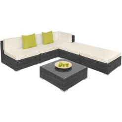 Tectake - Loungeset Parijs - Wicker - Grijs -Madison Verkoopwinkel 1000077894 0102