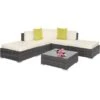 Tectake - Loungeset Parijs - Wicker - Grijs -Madison Verkoopwinkel 1000077894