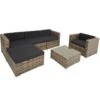 Tectake - Loungeset Milaan - Wicker - Naturel