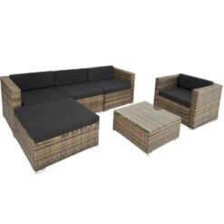 Tectake - Loungeset Milaan - Wicker - Naturel