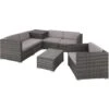 Tectake - Loungeset Pisa Met Opbergbox Kussens - Wicker - Grijs -Madison Verkoopwinkel 1000077901