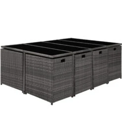 Tectake - Luxe Wicker Zitgroep Palma 8+4+1 - Grijs/grijs -Madison Verkoopwinkel 1000077914 0101
