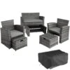 Tectake - Zitgroep Modena- Wicker-grijs - Incl. Beschermhoes -Madison Verkoopwinkel 1000077938