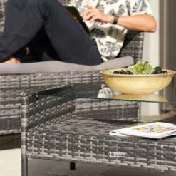 Tectake - Wicker Tuinset Madeira Grijs -Madison Verkoopwinkel 1000077954 0103