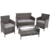 Tectake - Wicker Tuinset Madeira Grijs -Madison Verkoopwinkel 1000077954