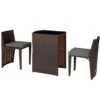 Tectake - Wicker Tuinset Bistroset - Hamburg - Zwart/ Bruin -Madison Verkoopwinkel 1000078002