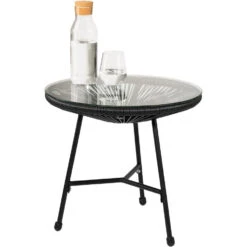 Tectake - Balkonset - Tuinset -2 Stoelen Santana Incl Tafel - Zwart -Madison Verkoopwinkel 1000078068 0103