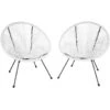 Tectake - Balkonset - Tuinset - Set Van 2 Stoelen “Santana”- Wit -Madison Verkoopwinkel 1000078070