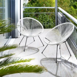 Tectake - Balkonset - Tuinset - Set Van 2 Stoelen “Santana”- Roze -Madison Verkoopwinkel 1000078071 0102