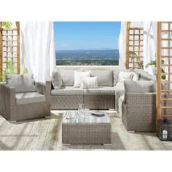 Beliani Loungeset CONTARE - Grijs - 6-delig -Madison Verkoopwinkel 1000079570 0103