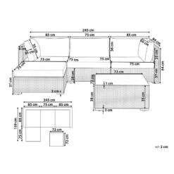 Beliani Loungeset SANO - Zwart - 5-delig -Madison Verkoopwinkel 1000079573 0102