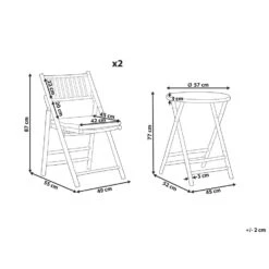 Beliani Bistroset SAVELLETRI - Lichte Houtkleur Bamboehout -Madison Verkoopwinkel 1000079575 0102