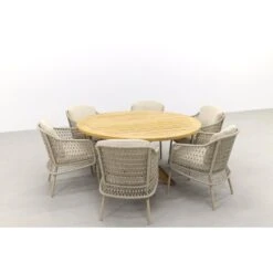 4SO Puccini/Prado 160 Cm. Ronde Tuinset Teakhout - 7-delig -Madison Verkoopwinkel 1000080781 0103