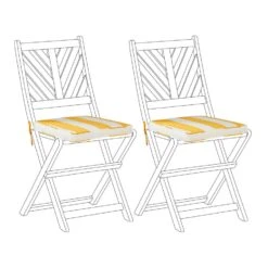 Beliani Zitkussen TERNI - Geel Polyester