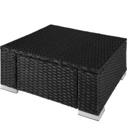Tectake - Wicker Zitkruk Zwart - 53 X 53 X 26 Cm -Madison Verkoopwinkel 1000083110 0102